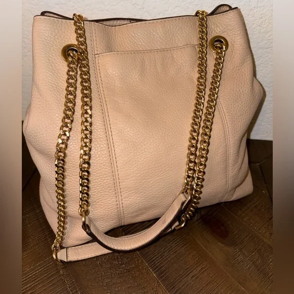 Michael Kors Jet Set Chain Shoulder Tote Nude Blush Leather - Picture 5 of 11